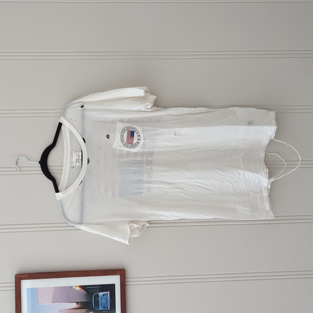 The People Vs. White US flag t-shirt art destroyed (made like that) Medium